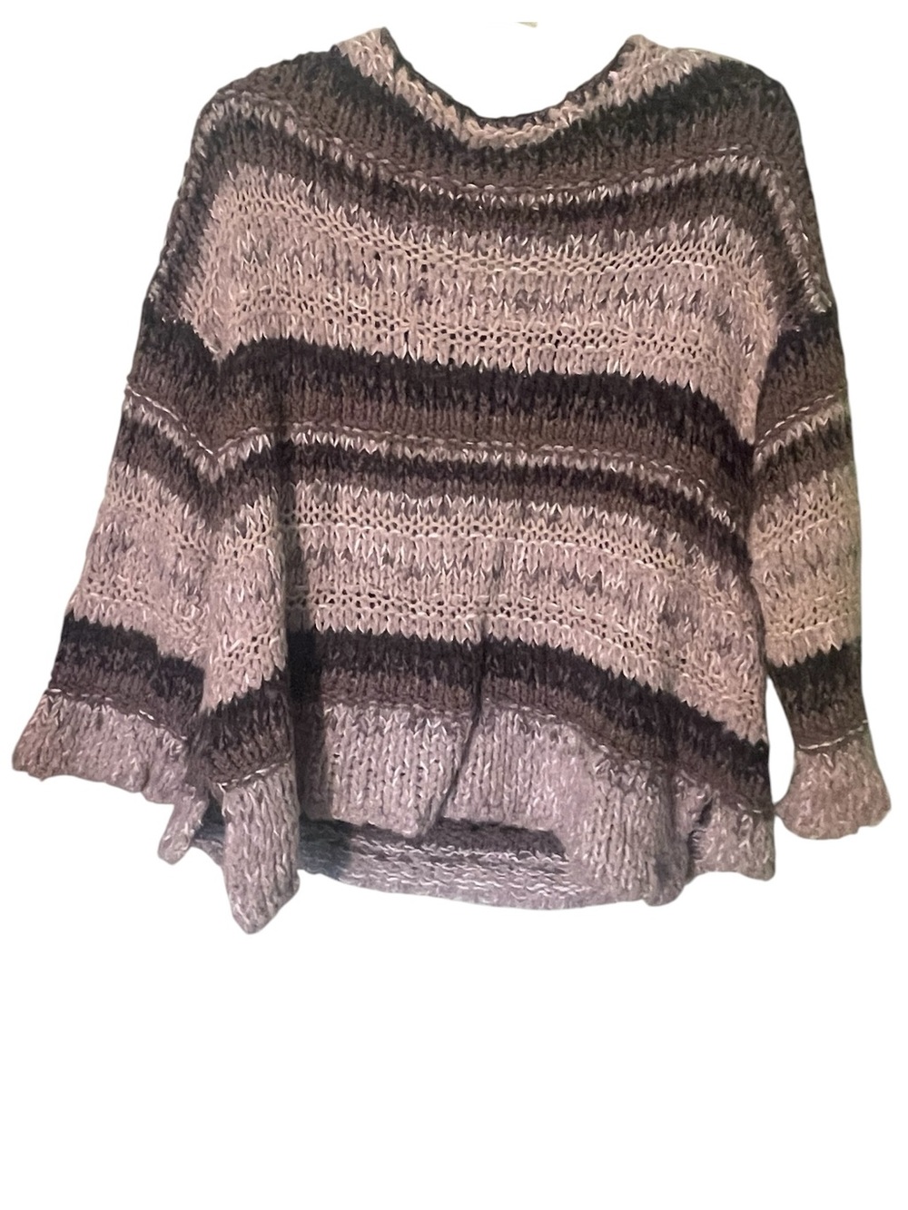 Free People chunky knit striped sweater. Wool/Alpca/Mohair/other blend Size S/P - Picture 4 of 8
